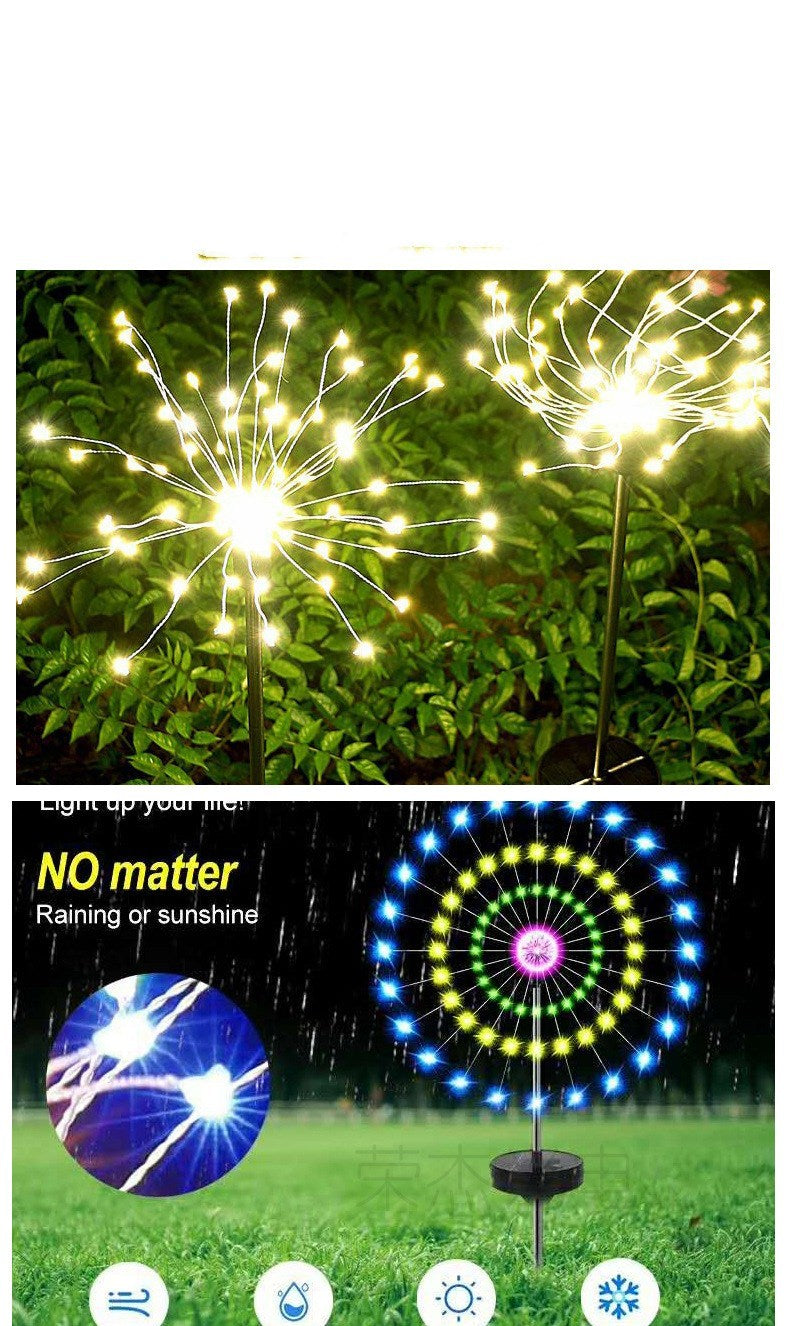 Ground-Inserted Firework Lights Christmas Outdoor LED Holiday Sky Starry Lights Lawn Christmas Lights Solar String Lights