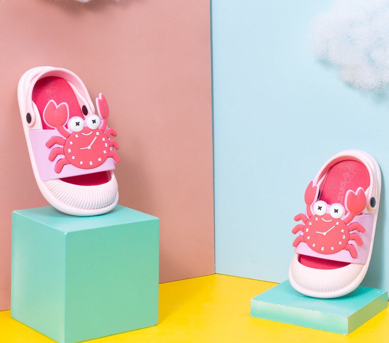 Cute Cartoon Boys And Girls Baotou Sandals Baby Non-slip Beach Slippers