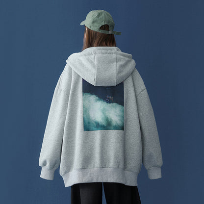Spring Hooded Cardigan Sweater Women'S Unisex Style Trendy Couples Jacket Coat Spring hooded cardigan sweater women's unisex style trendy couples jacket coat