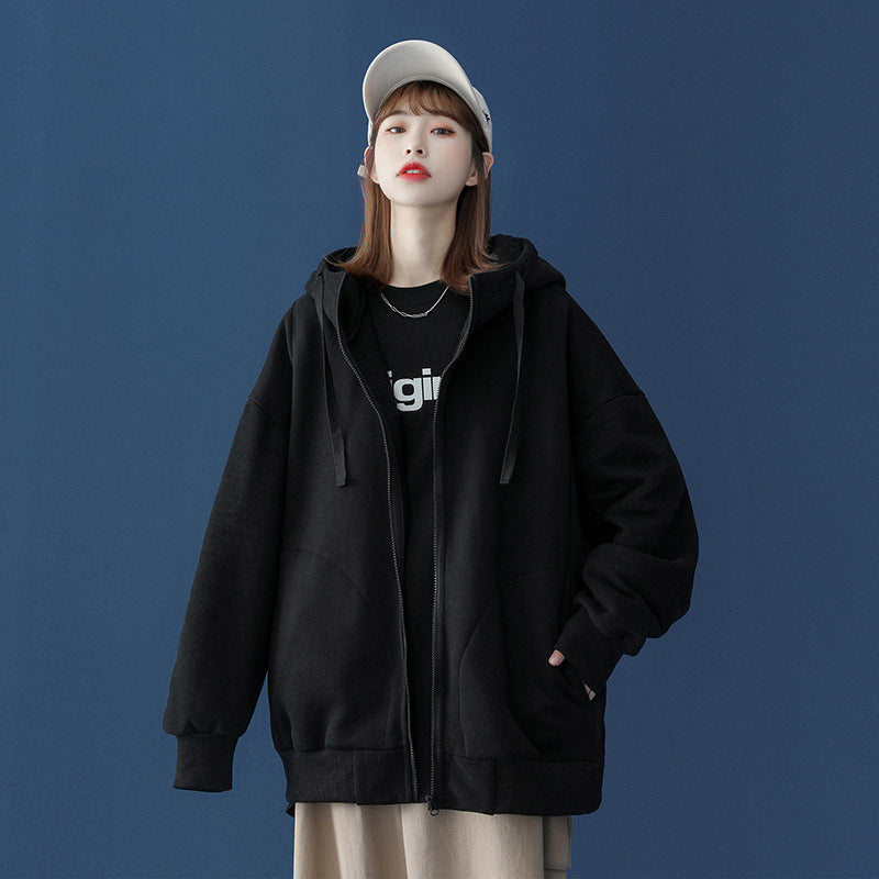 Spring Hooded Cardigan Sweater Women'S Unisex Style Trendy Couples Jacket Coat Spring hooded cardigan sweater women's unisex style trendy couples jacket coat
