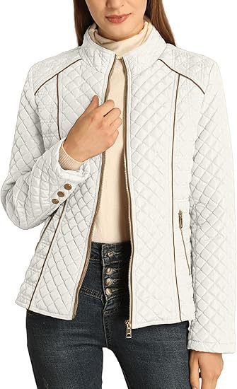 Women's Stand Collar Lightweight Quilted Padded Zip Jacket