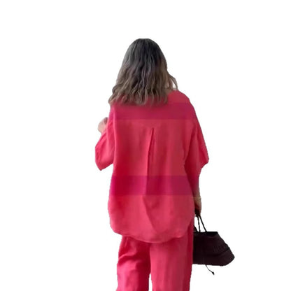 Solid Color Cotton And Linen Casual Suit Pants