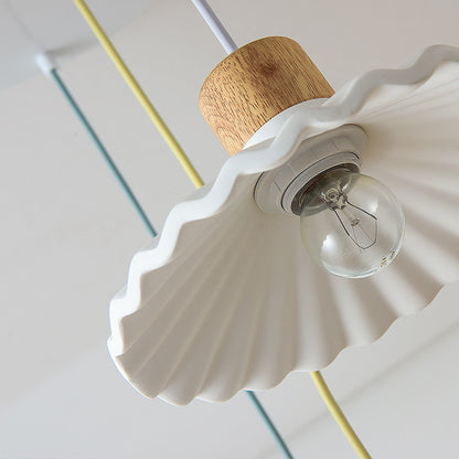 Cement Solid Wood Chandelier Colored Lights