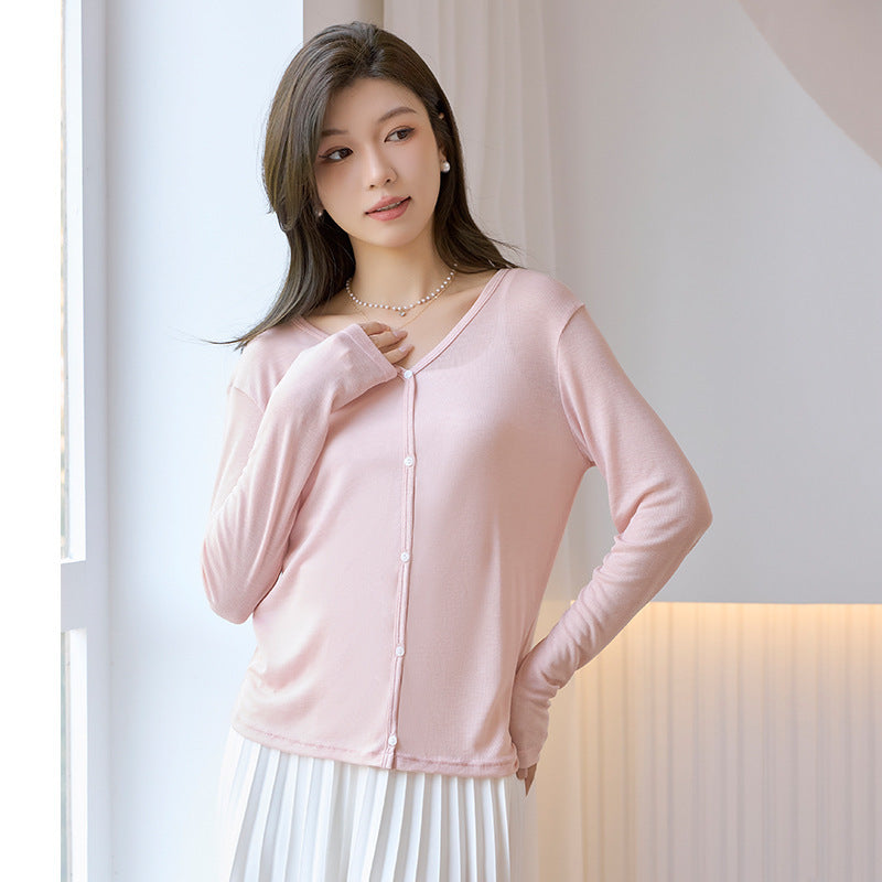 Lyocell Tencel Sun Protection Cardigan Thin Women's Ice Silk Knitted Coat