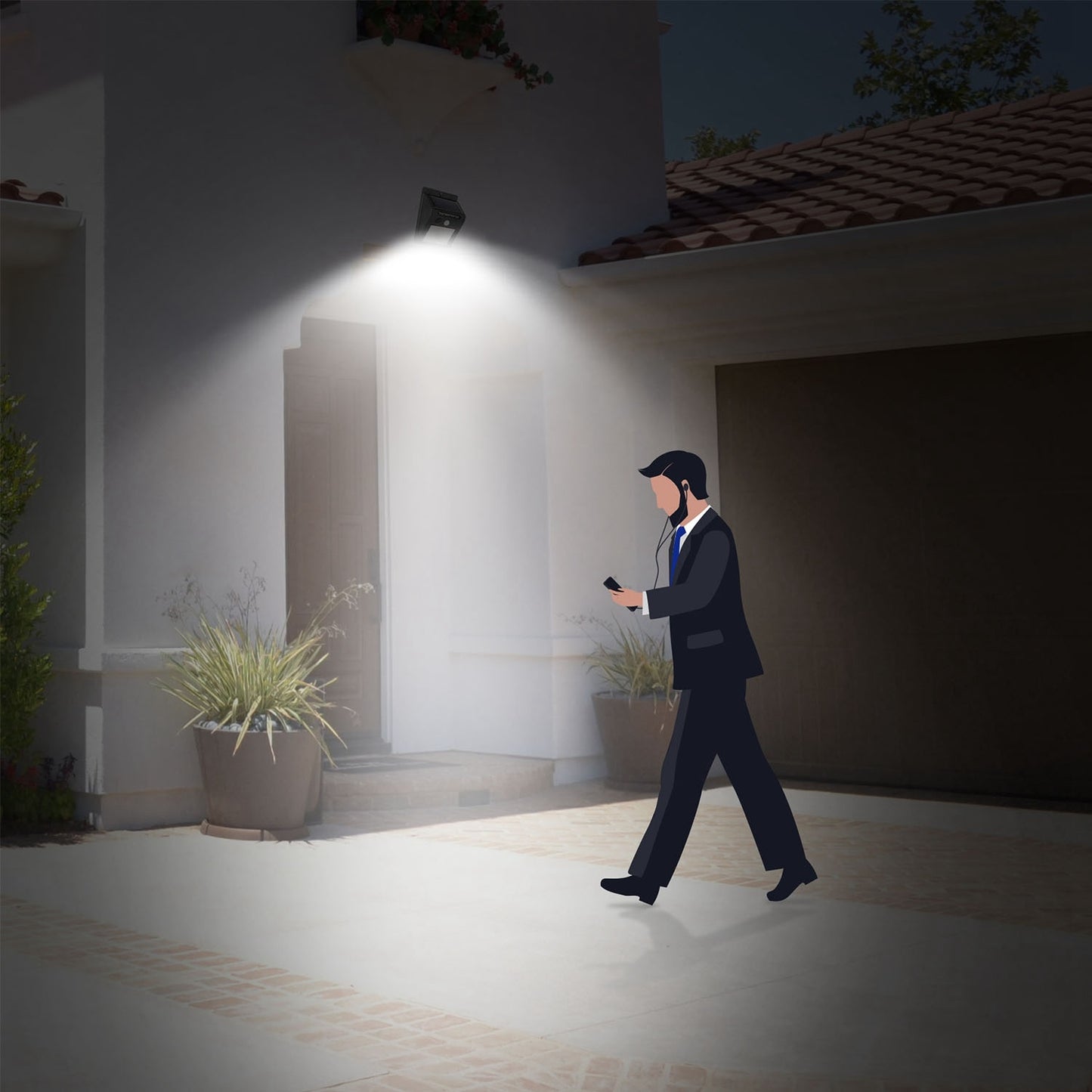 1Pc Solar Light 20 LEDs Outdoor PIR Motion Sensor Lights IP65 Waterproof 120 Degree Sensing Wide Angle Lighting For Garage Front Door Garden Pathway