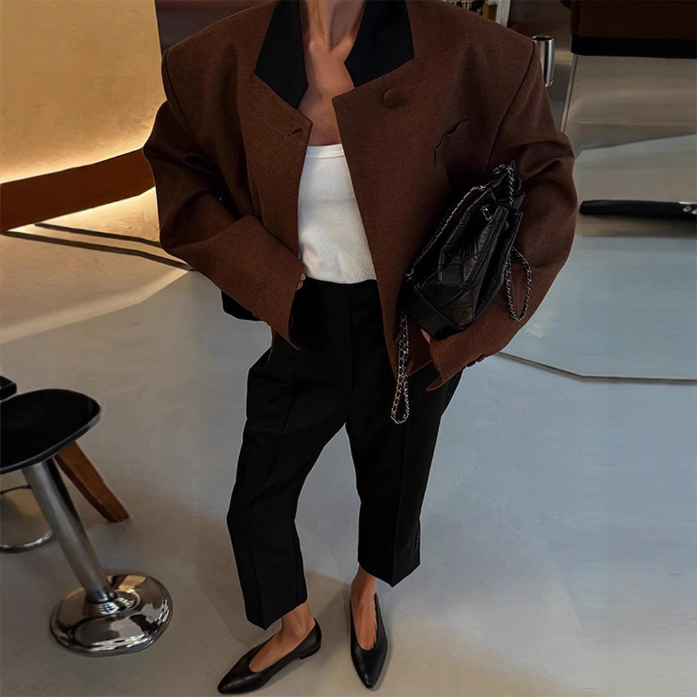 Temperament Padded Shoulder Short Jacket