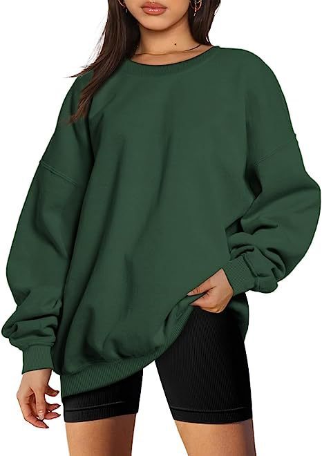 Women's Fashion Casual Round Neck Pullover Loose Casual Brushed Hoody