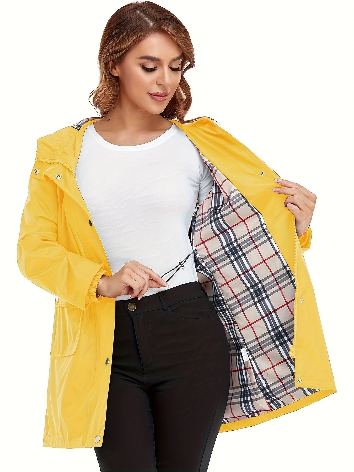 Women's Waterproof Jacket Slim Fit Windbreaker Windproof Jacket