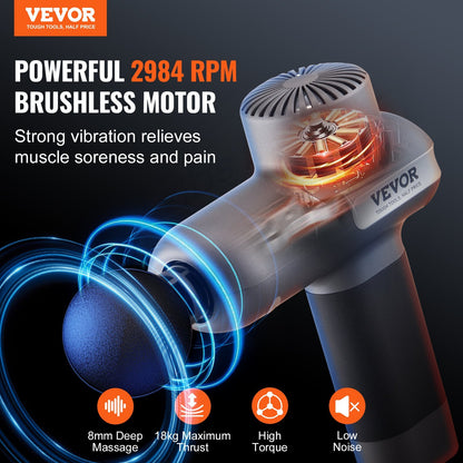 Close-up of massage gun motor and grip