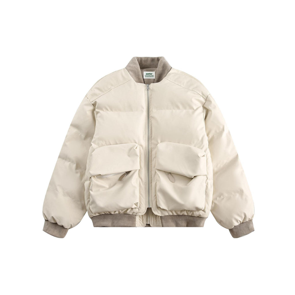 Stitching Pu Shuai Fake Two-piece Cotton-padded Clothes For Men And Women