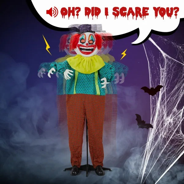 6ft Yellow Eyed Clown Outdoor Halloween Decorations