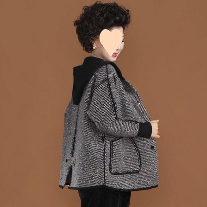Middle-aged And Elderly Women Spring And Autumn Short Coat Plus Size Western Style Thin Top