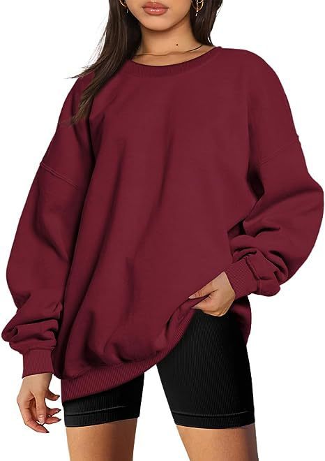 Women's Fashion Casual Round Neck Pullover Loose Casual Brushed Hoody