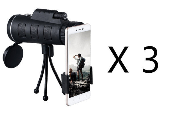 Monocular telescope setup with phone mount