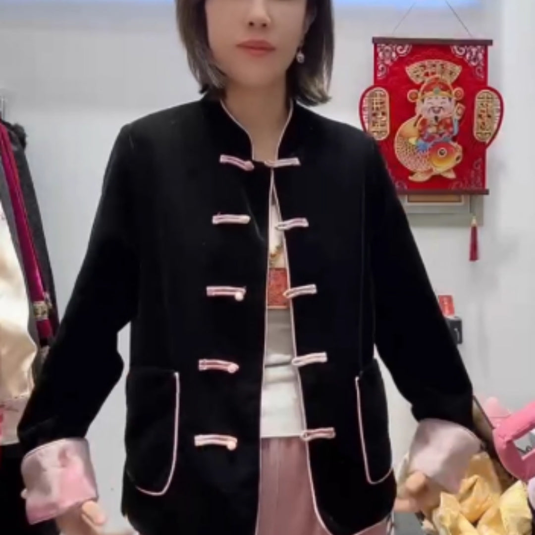 New Chinese Style Buttoned Jacket With High-end Temperament