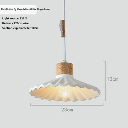 Cement Solid Wood Chandelier Colored Lights