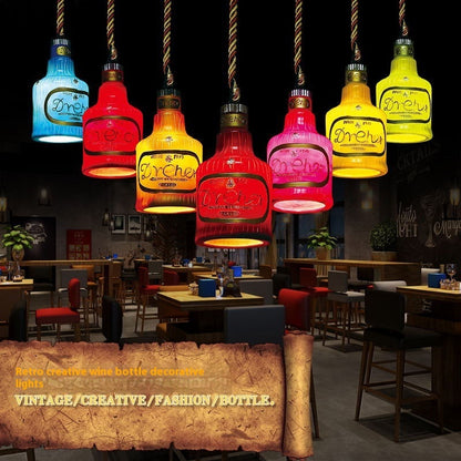 Wine Bottle Pendant Creative Lighting Personality Wine Bottle Lights