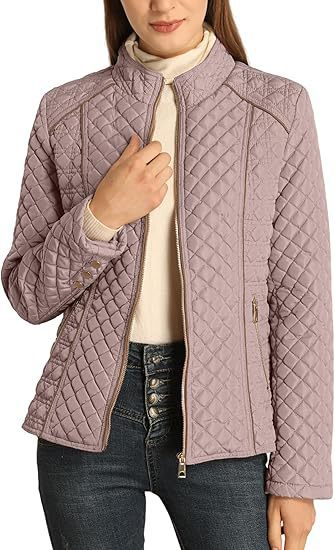 Women's Stand Collar Lightweight Quilted Padded Zip Jacket