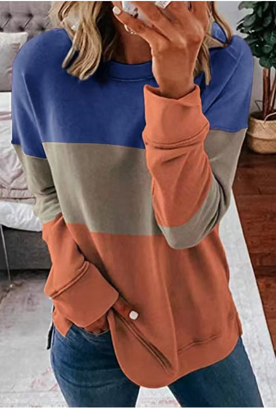 Graffiti Print Loose Versatile Top Long-sleeved T-shirt