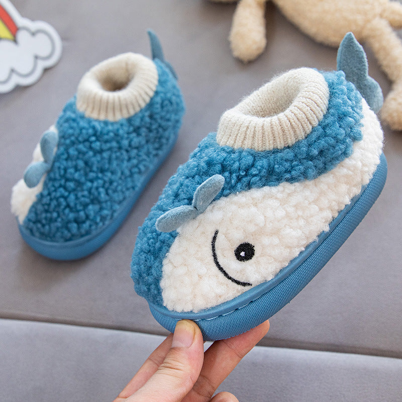 Non-slip Warm Baby Cotton Slippers Children Cartoon Cute Dinosaur Shoes
