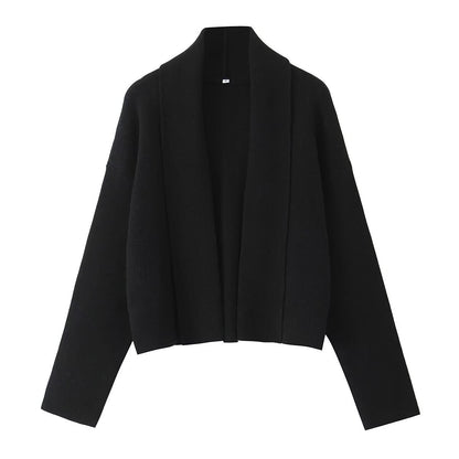 Fashionable All-matching Scarf Collar Knitted Cardigan Shawl