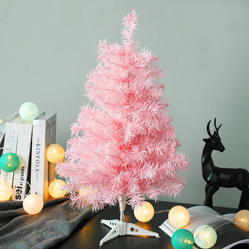 Mini Christmas Tree Package Flocking Pine Needle Desktop Christmas Tree PVC