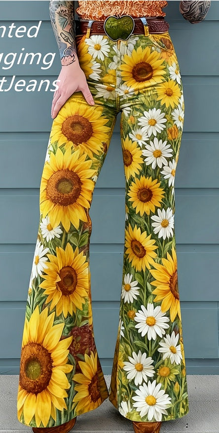 3D Digital Printed Women's Imitation Jeans