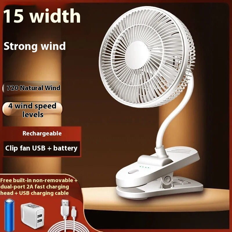 Silent Wind USB Office And Dormitory Mini Clip Fan Desktop Floor