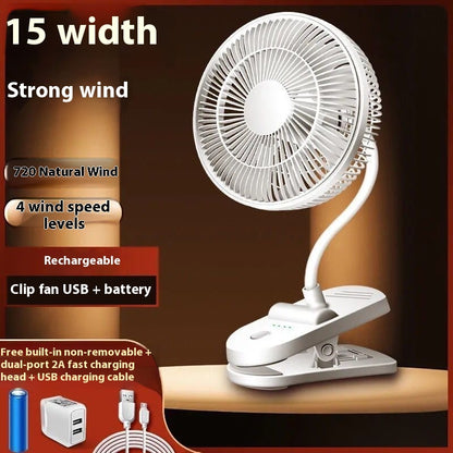 Silent Wind USB Office And Dormitory Mini Clip Fan Desktop Floor