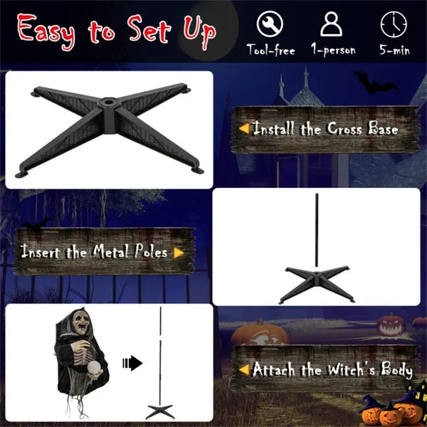 6 Feet Of Halloween Decorations For Witches With Orbs