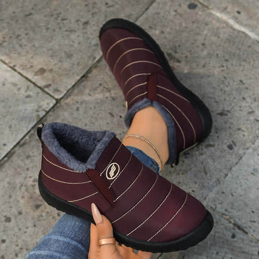 Plus Size Cotton Boots Fleece Lined Padded Warm Keeping Casual Shoes
