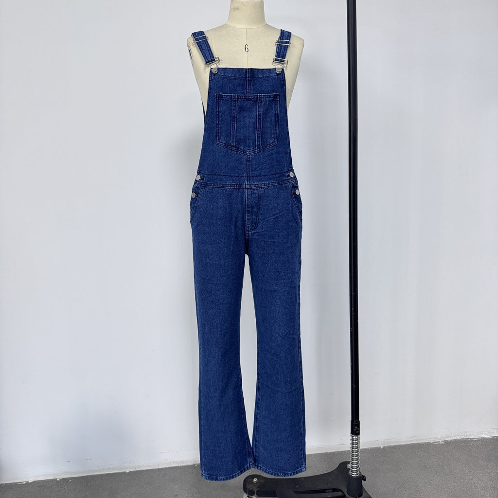 Loose Women's Denim Suspender Pants