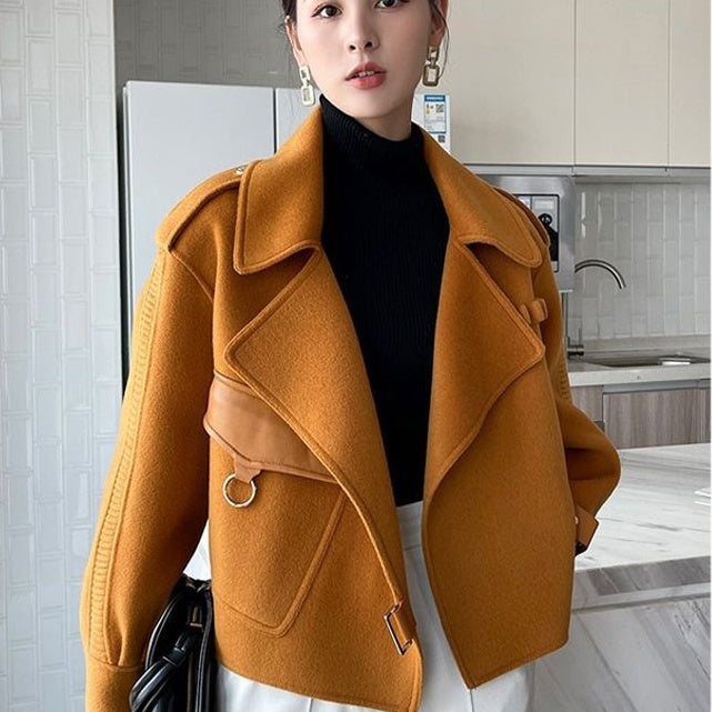 Mid-length Women's Elegant Woolen Overcoat
