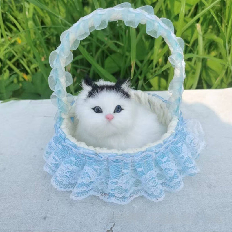 Lace Cabas Cat Fur Ornaments Children's Toys