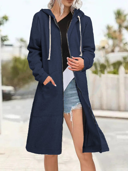 Loose Multicolor Coat Zipper Cardigan Women's Brushed Hoody