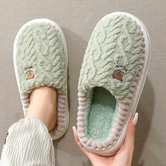 Home Winter Thermal Cotton Slippers Men
