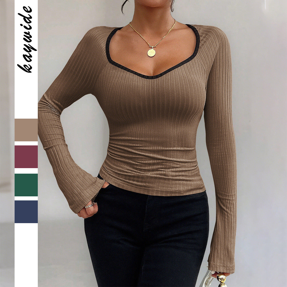 Y2g Hot Girl Long Sleeve Solid Color Blouse