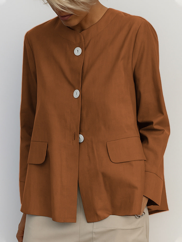Jacket Women's Casual Temperament Women's Clothing High-end Solid Color Shirt Jacket