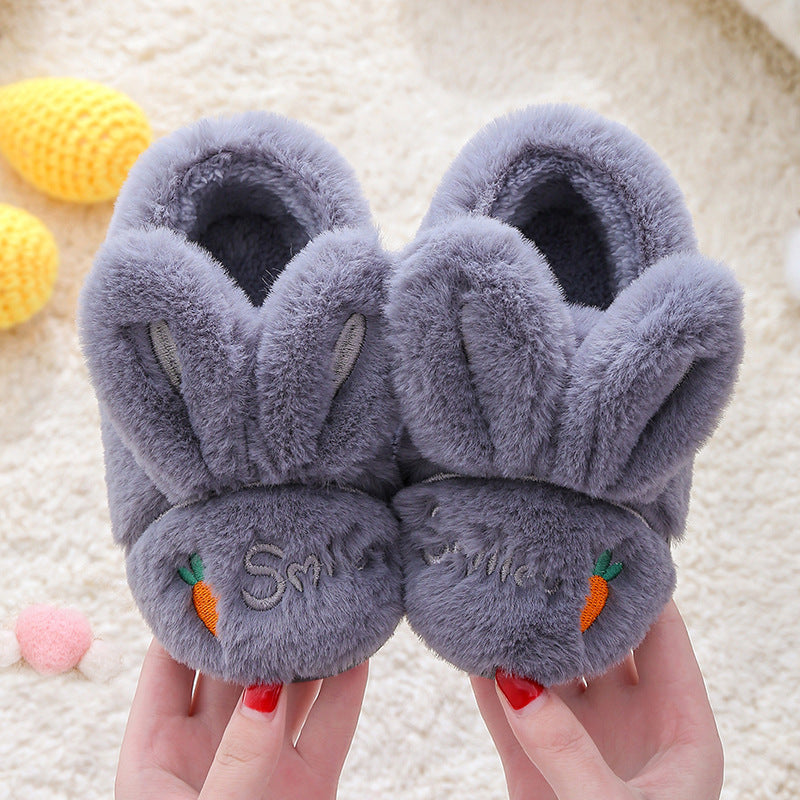 Thick Bottom Non Slip Baby Cute Indoor And Outdoor Home Fur Slippers