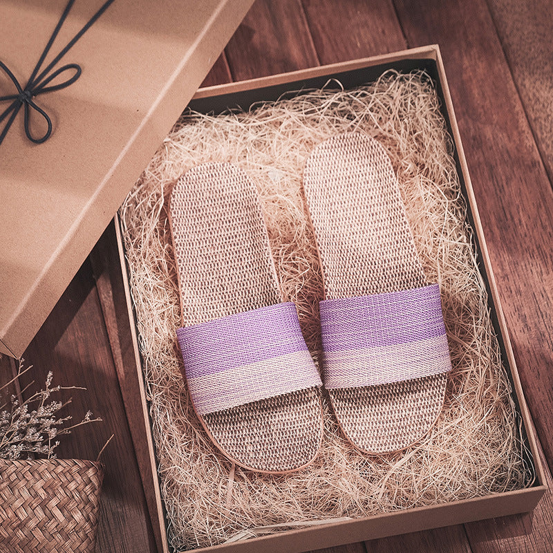 Linen slippers