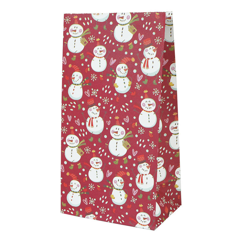 Christmas Wrapped Paper Bags Snowman Snowflakes No Mention