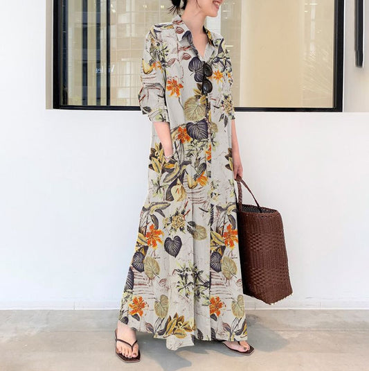 Long Sleeve Pocket Shirt Dress
