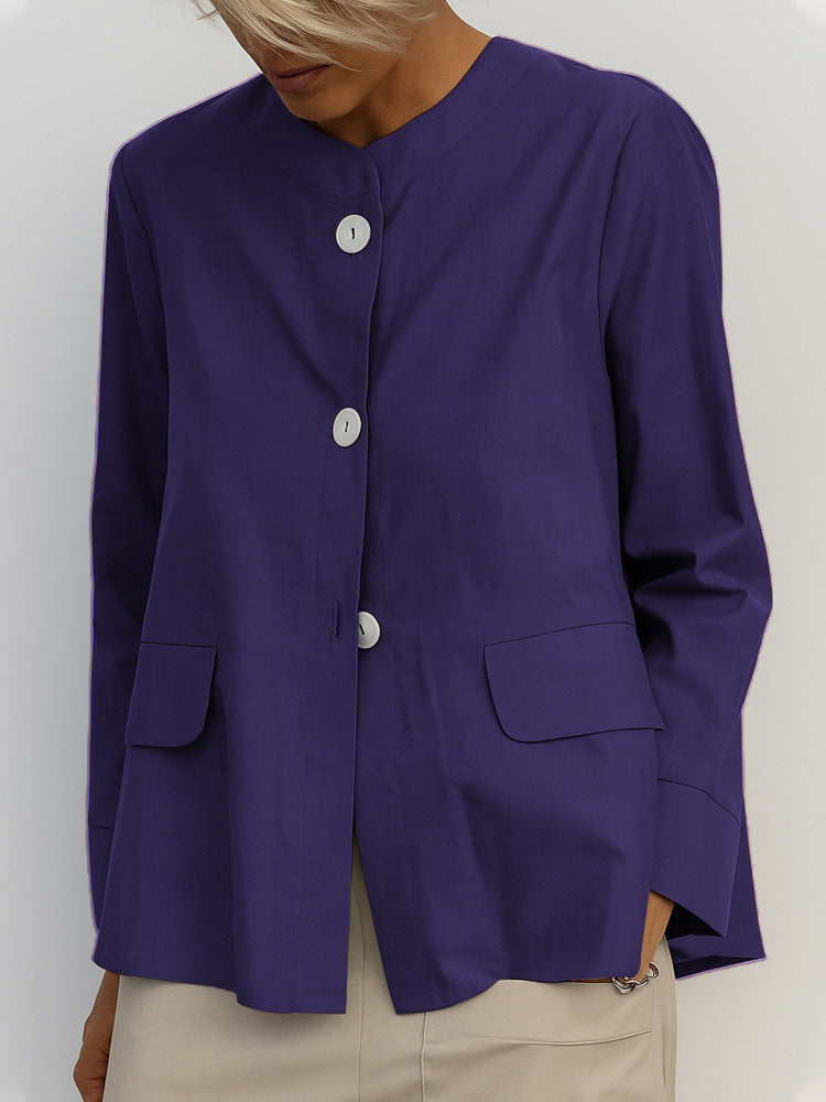 Jacket Women's Casual Temperament Women's Clothing High-end Solid Color Shirt Jacket