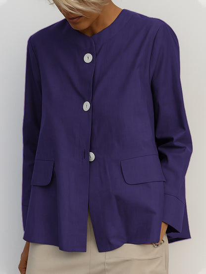 Jacket Women's Casual Temperament Women's Clothing High-end Solid Color Shirt Jacket