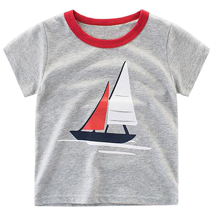 Printed striped cotton two-piece home service