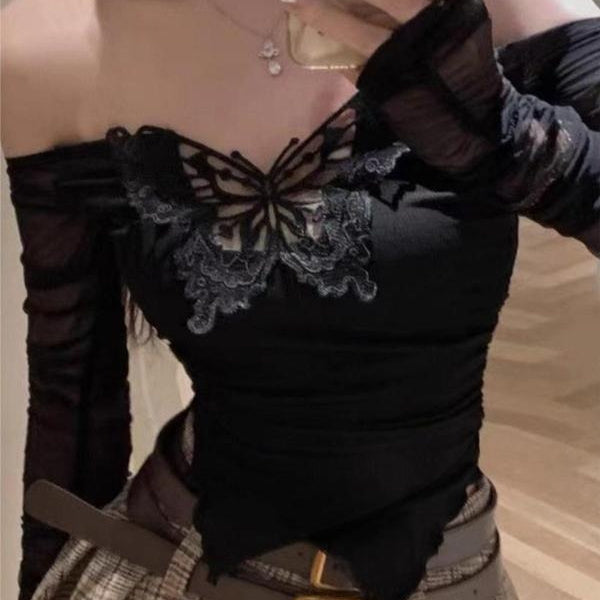 New Shirt Women's Butterfly Embroidery