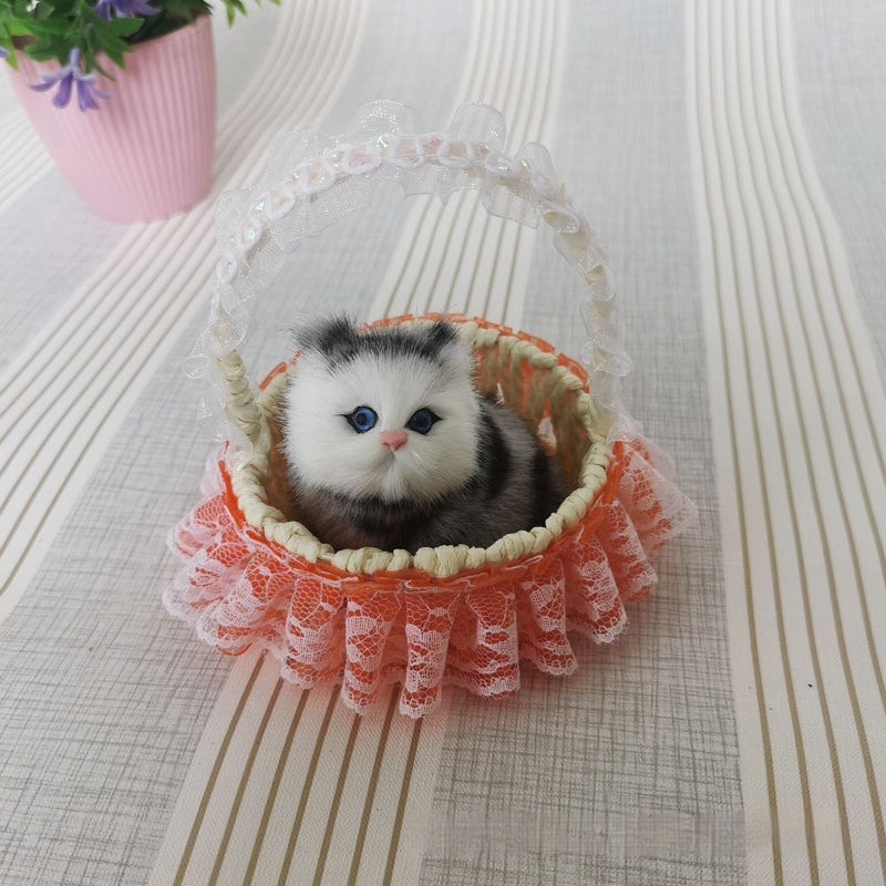 Lace Cabas Cat Fur Ornaments Children's Toys