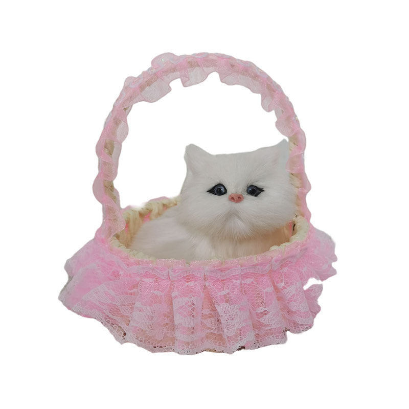 Lace Cabas Cat Fur Ornaments Children's Toys