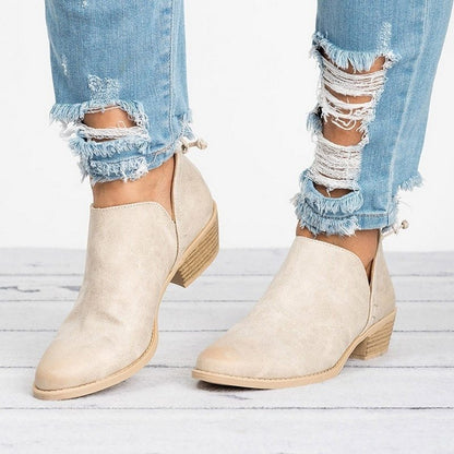 Classic women's autumn booties with heel