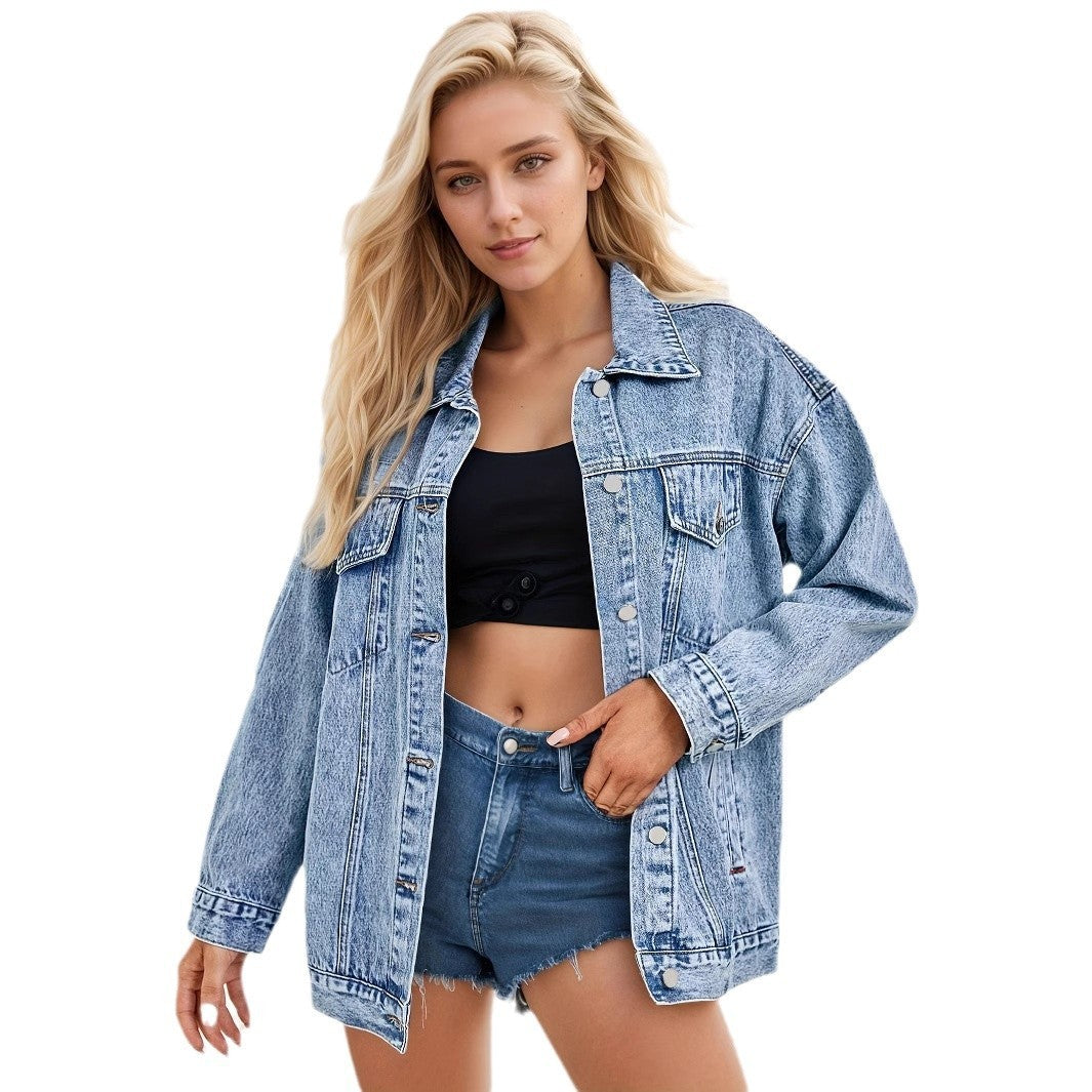 High Street American Denim Coat Loose